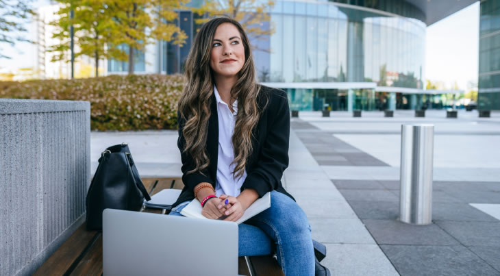 Woman on bench